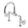 Kingston Brass Webb Two-Handle 2-Hole Deck Mount Bridge Bathroom Faucet with Knurled Handle and Push Pop-Up Drain