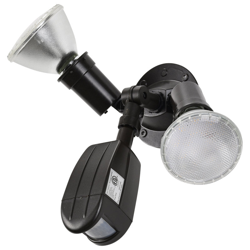 Chancy 150-Watt Dusk to Dawn Outdoor Security Spot Light with Motion Sensor, Black, PAR39