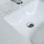 Dessus de meuble-lavabo en pierre de couleur blanche avec lavabo en céramique encastré et trou de robinet simple avec dosseret de salle de bain