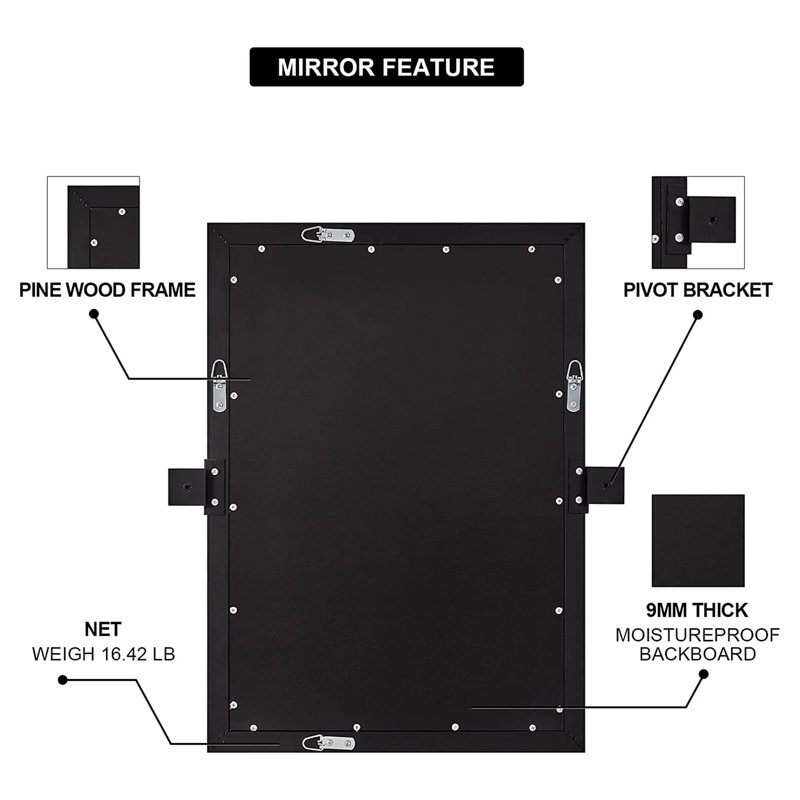 Metal Flat Wall Mirror