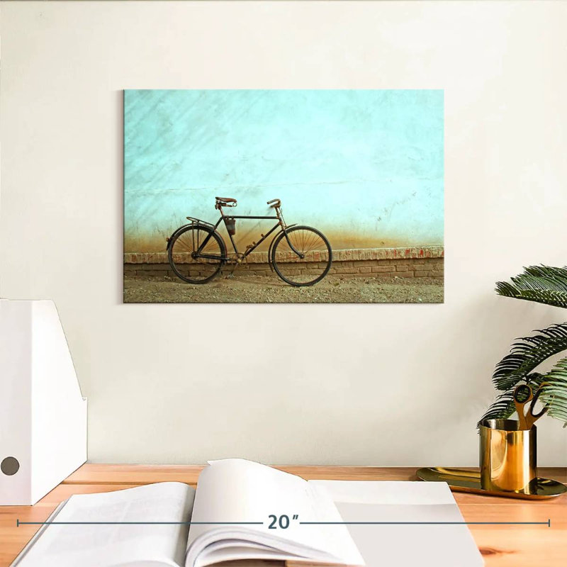 Parked Old Bicycle, 8" H x 12" W