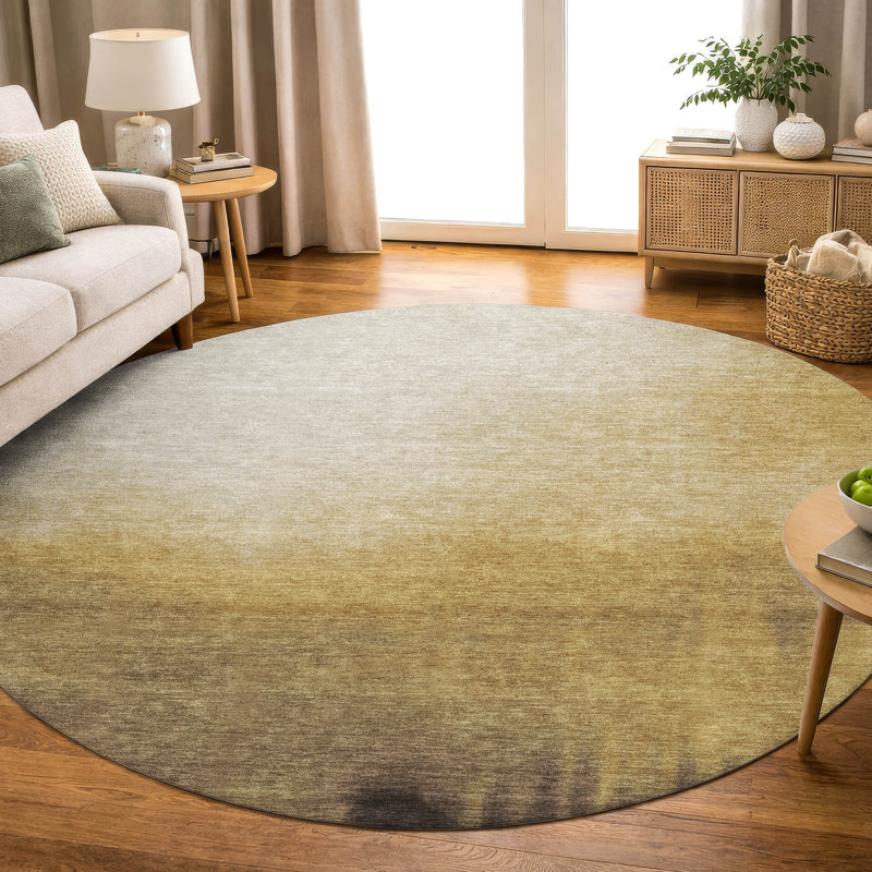 Tapis dégradé de qualité supérieure Mayfield AMF2420, Miel, Rond 8 pi