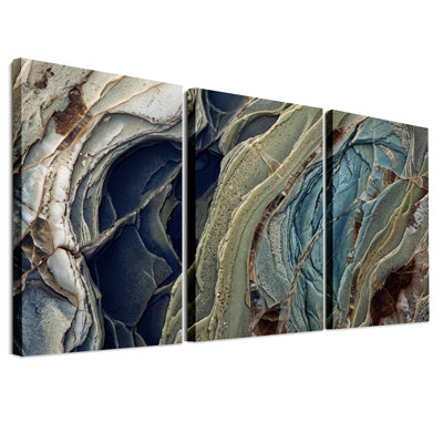Ensemble de 3 toiles bleues et vertes