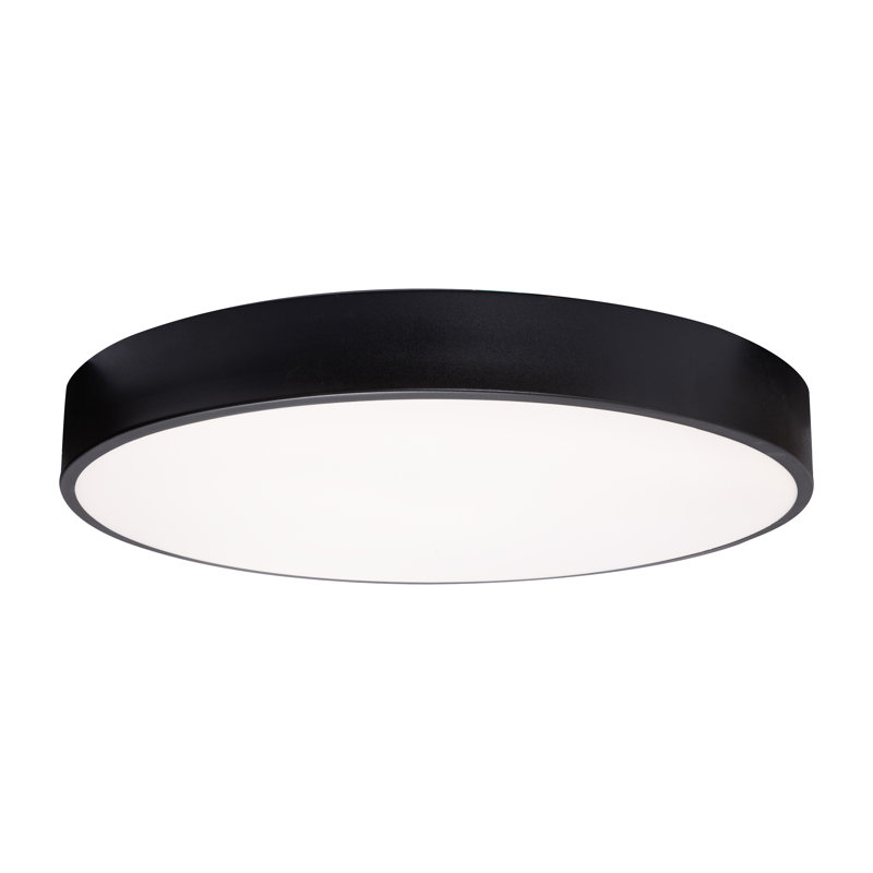 Plafonnier encastré à DEL 19 po Bailey, Noir, noir, noir, noir