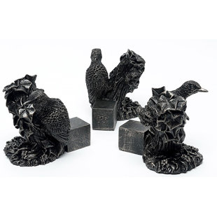 Woodpecker Bird Bronze Coloured Planter Feet In Gift Box (Set of 3)