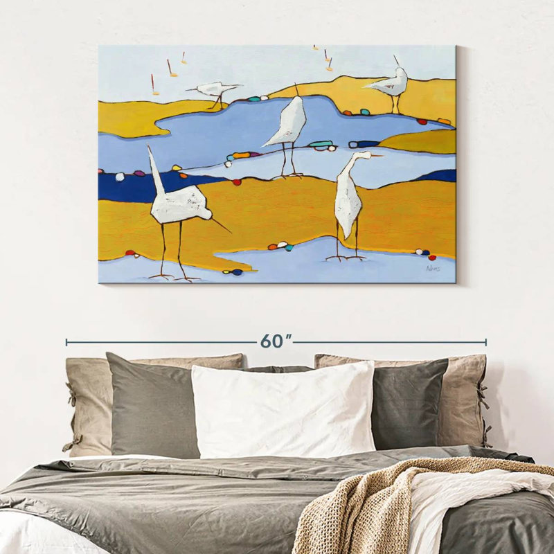 Marsh Egrets, 34" H x 51" W