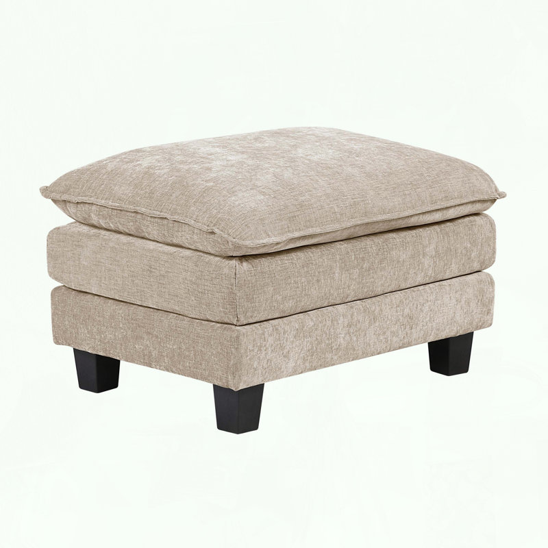 Repose-pieds moderne avec support à ressorts ensachés, Taupe