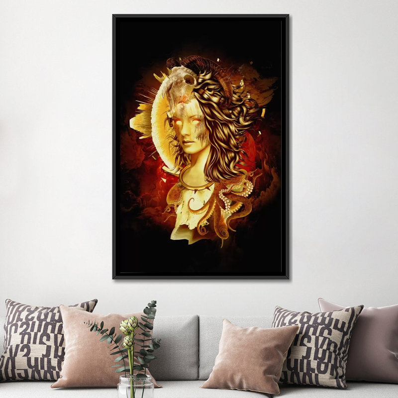 « mage », impression sur toile, H 60 po x l 40po x P 1,5 po, Toile avec cadre flottant noir, Pas de tapis