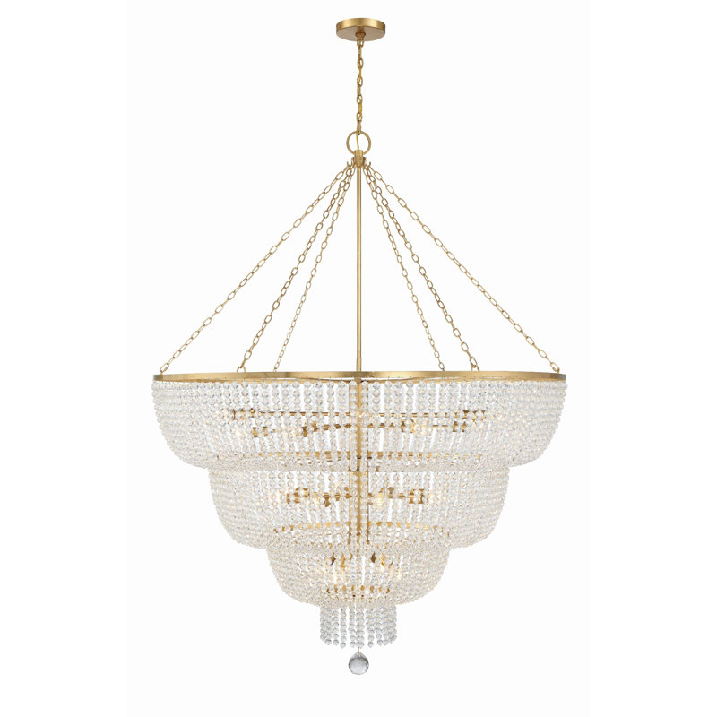 Lustre à niveaux 24 lumières Jacquelynn, Or