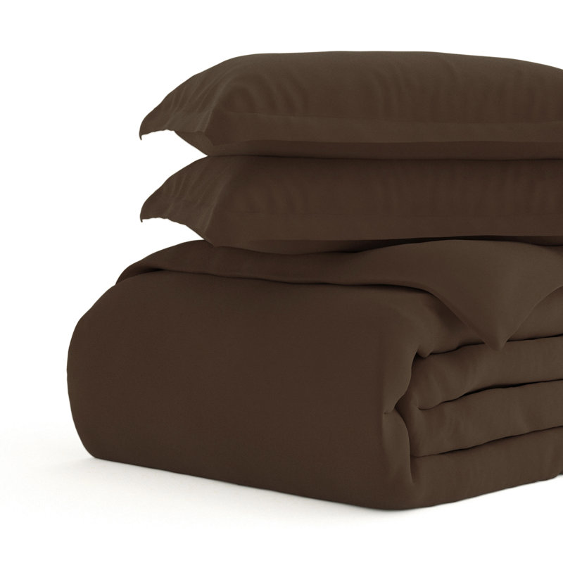 Chocolate Brown Ultra Soft Microfiber Queen Duvet Cover Set