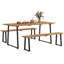 Ensemble table de pique-nique et banc pour 6 personnes avec trou pour parasol 2 "