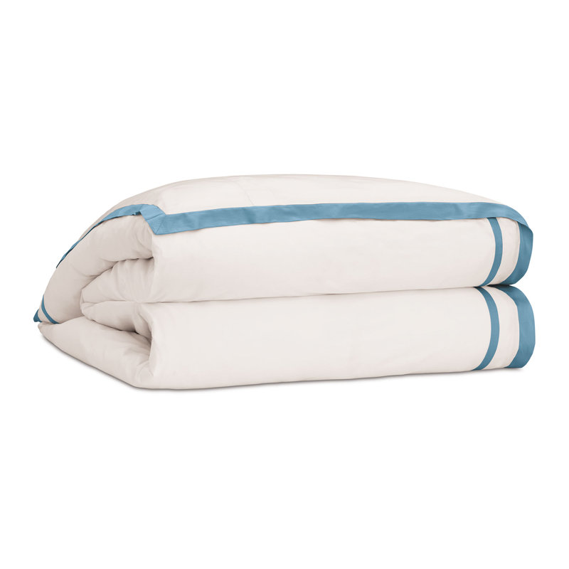 Giorgina Damask Comforter, Blue/Ivory Solid Color, Queen Duvet Cover