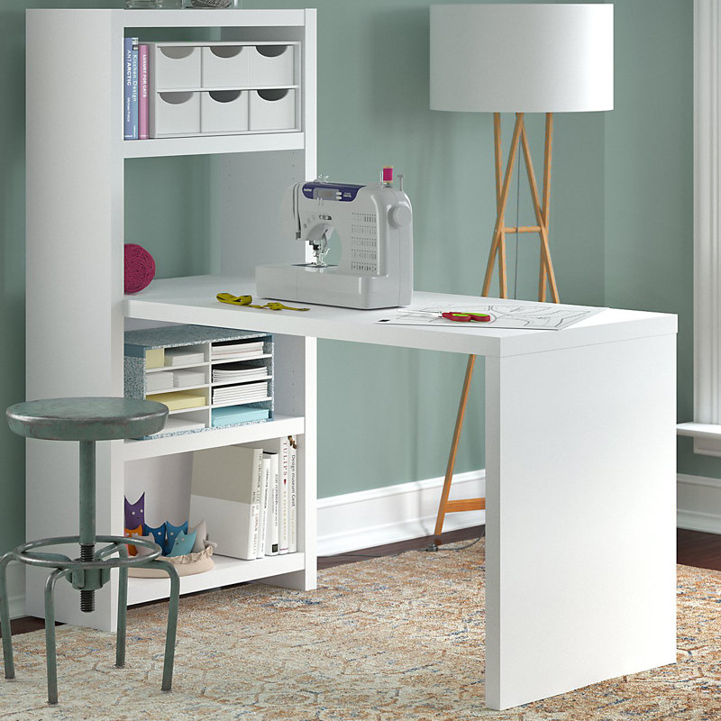 Makayla 56W Craft Table, Pure White