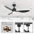 52 Inch Modern Ceiling Fan With Light And Remote, Gold And Black 3-Blade Ceiling Fan, DC Motor With Reversible Airflow, Double  Acrylic Shade, For Bedroom Living Room-83134389-83134386