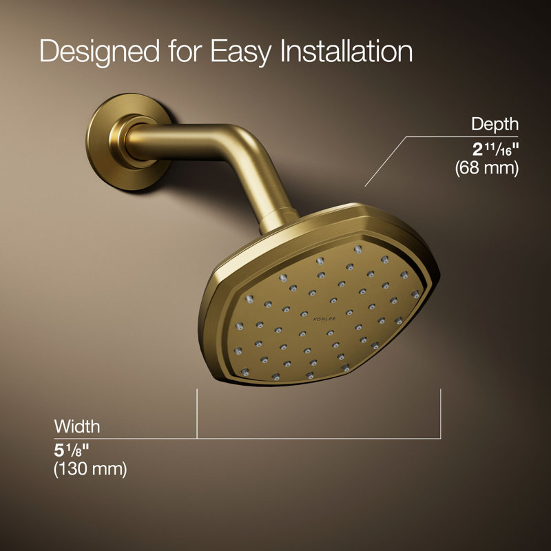 Occasion Single-Function Showerhead, Vibrant Brushed Moderne Brass
