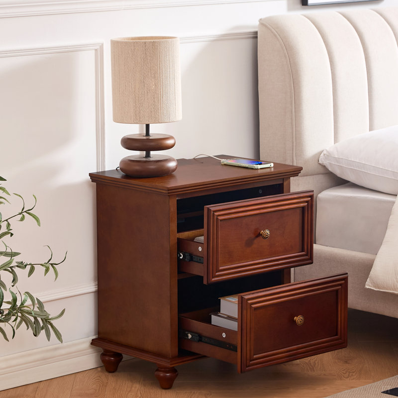 Table de chevet 22,9 po Mid Century Modern, Brown