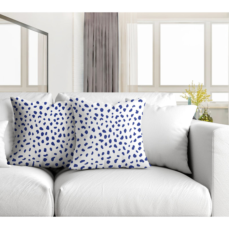 Coussin décoratif intérieur / extérieur, L 15 po x H 15 po, Bleu marine