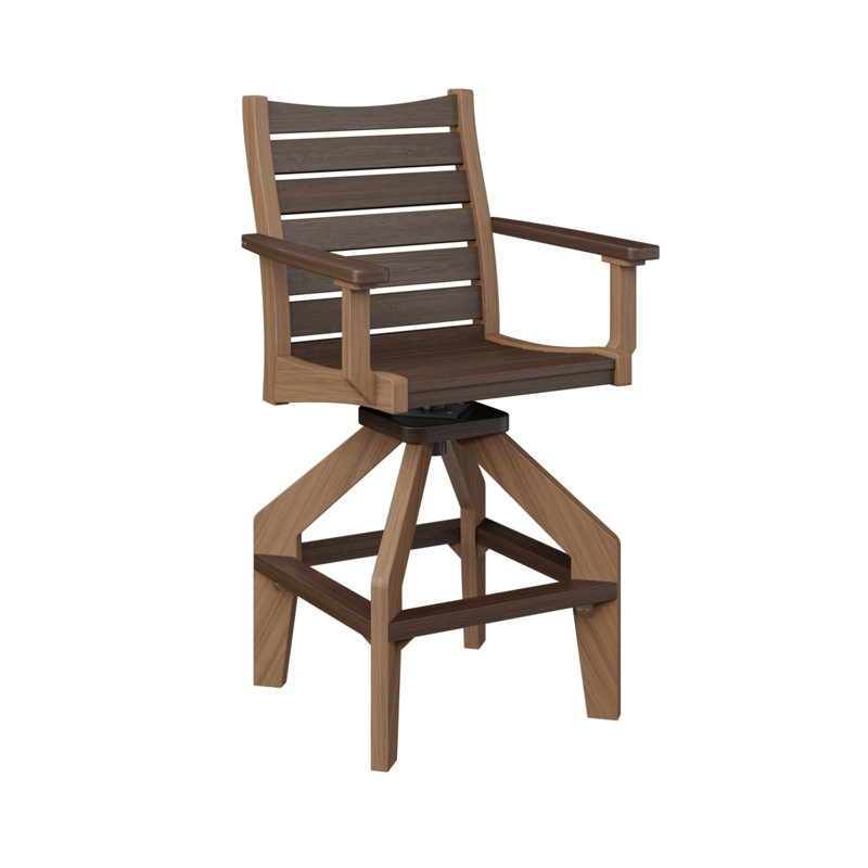 Bristol Outdoor Bar Stool, Antique Mahogany, Brazilian Walnut