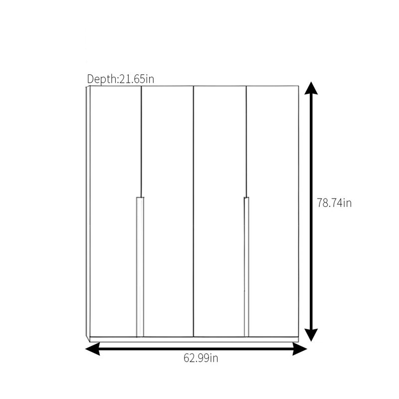 Garde-robe moderne, simple et pratique, H 78,74 po x l 62,99 po x P 21,65 po
