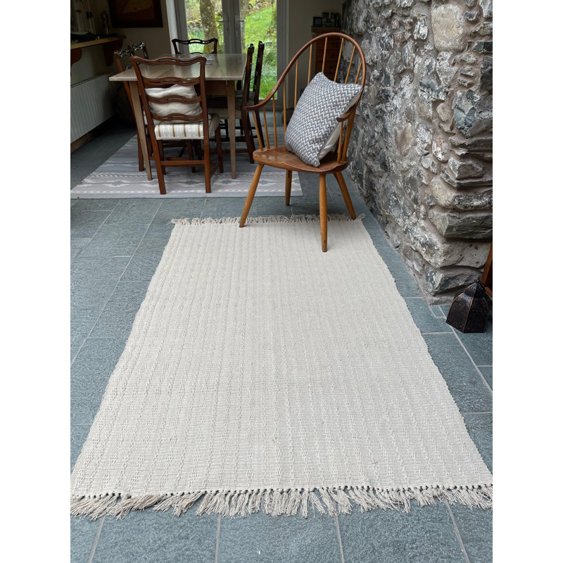 Rosser Geometric Cotton Hand Woven Area Rug, Rectangle 90 x 150cm