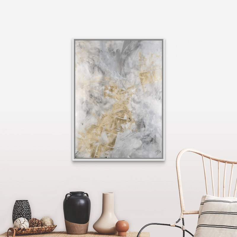 Galvanisé, reproduction d'art sur toile, Cadre flottant blanc, H 42 po x l 32 po x P 1,75 po