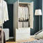 Armoire blanche à deux portes avec deux tiroirs et barres de suspension - option de fermeture en douceur, espace de rangement extra large, fabrication d'eau et de chaleur, extérieur anti-taches, panneau de classement E0, 2 fois plus épais, fabriqué en