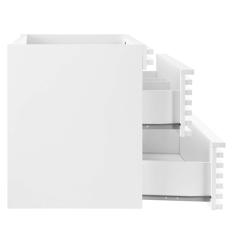 Render 36" White MDF Wall-Mount Bathroom Vanity Cabinet