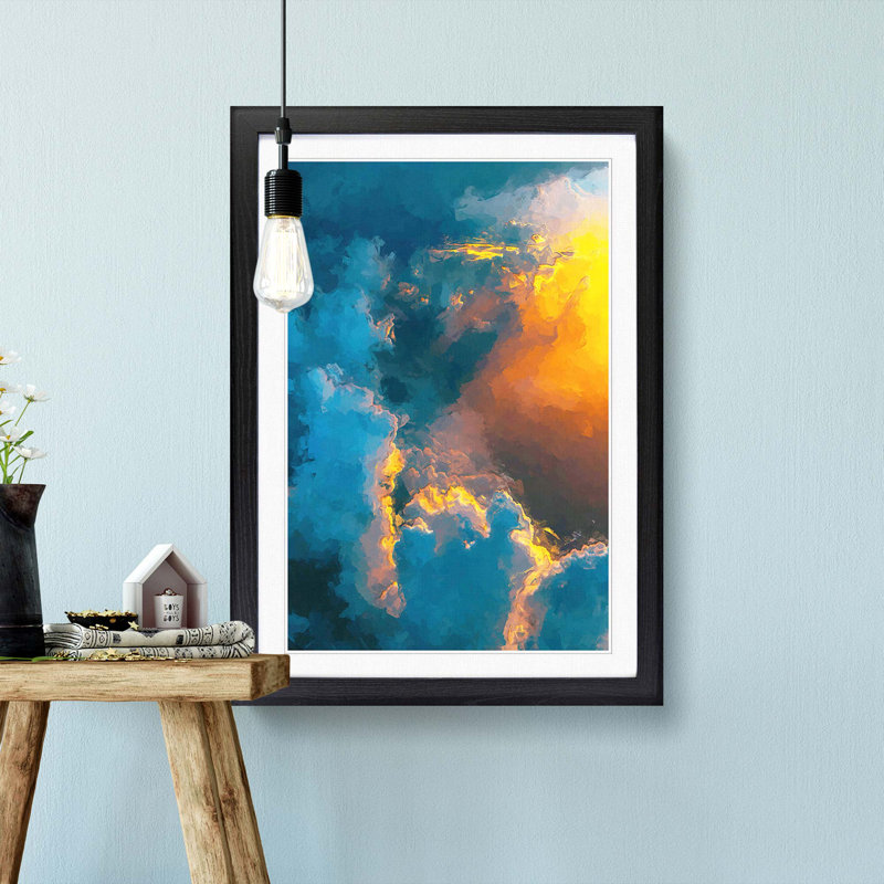 Light Through the Clouds in Abstract - Picture Frame Graphic Art Print, 87cm H x 62cm W x 2cm D, Black Framed