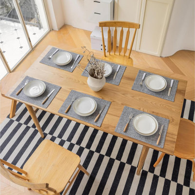 Ensemble de 8 napperons en lin texturé et napperon classique résistant à la chaleur et nappe pour dîner