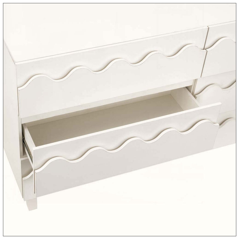 Commode 6 tiroirs 60 po, Ivory