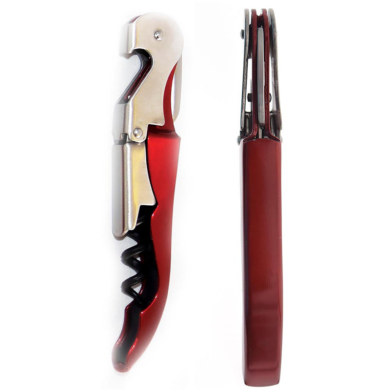Stainless Steel Corkscrew, Metallic Red