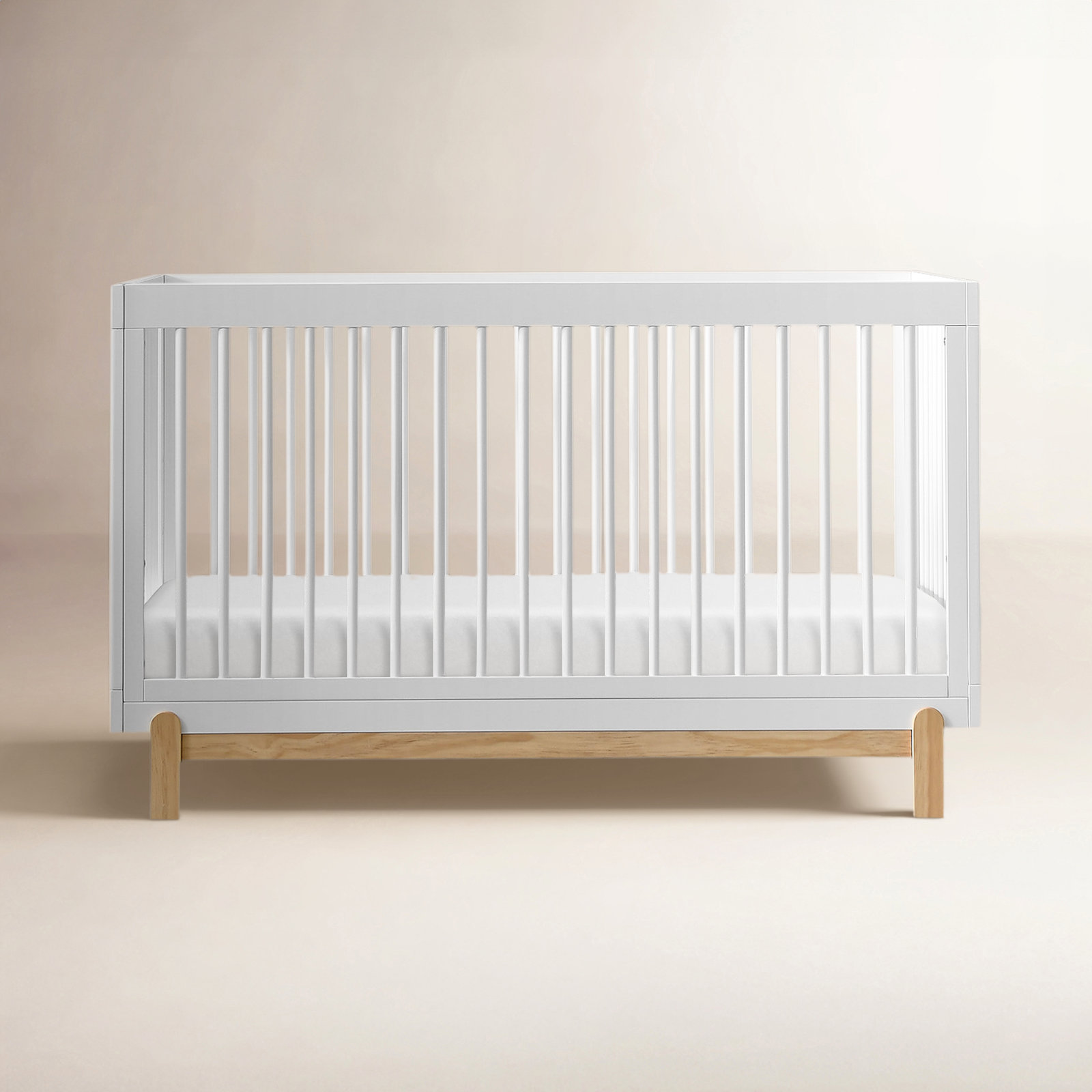 Poppy Pine 4-in-1 Convertible Crib, Bianca White
