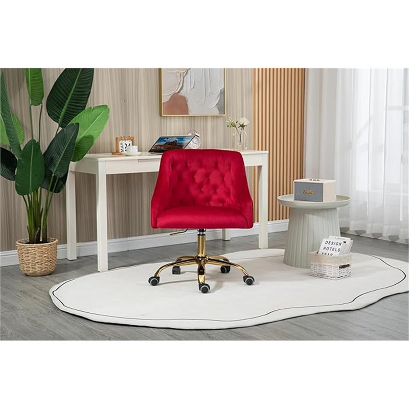 Fauteuil de bureau ZOBIDO Comfy Home Office, Vin rouge