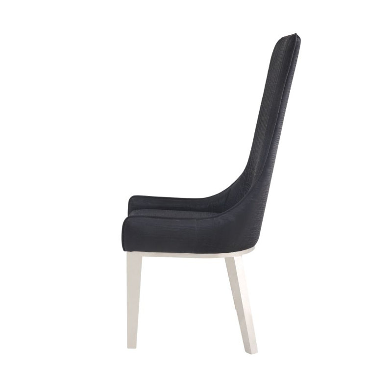 Wicher Faux Leather Upholstered Side Chair, Black