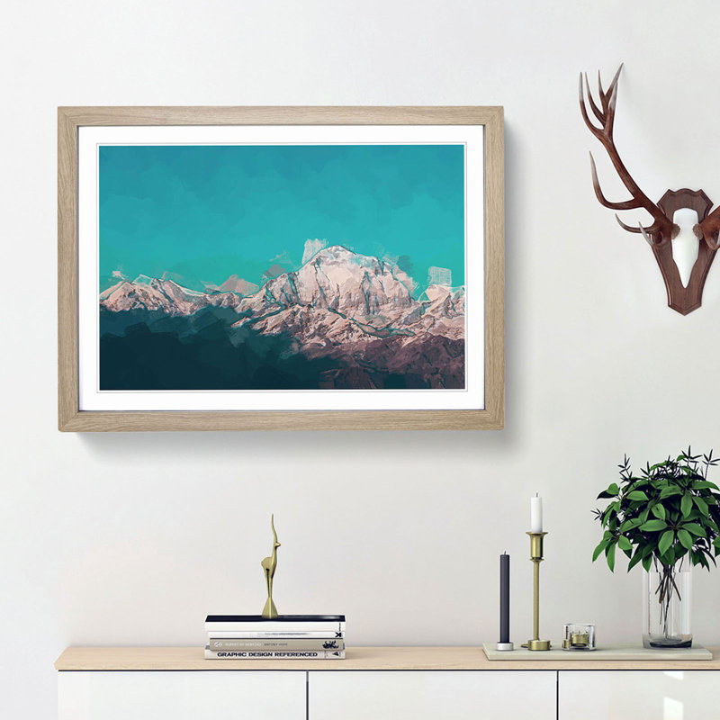 Annapurna Circuit in Nepal in Abstract - Picture Frame Graphic Art Print, 36cm H x 48cm W x 2cm D, Oak Framed