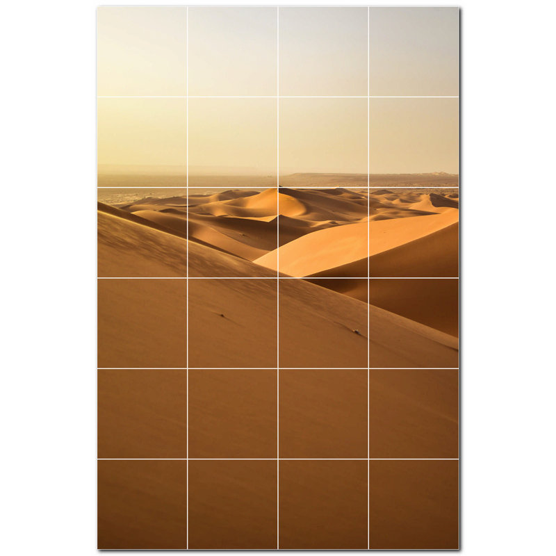 Panneau décoratif en céramique satinée 12 po x 12 po Desert Photo