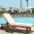 Seabrook Modern 69" Dark Brown Acacia Wood Outdoor Chaise Lounge Chair with Adjustable Back, Cushion, Wheels & Pull-Out Table for Patio & Poolside-643039551