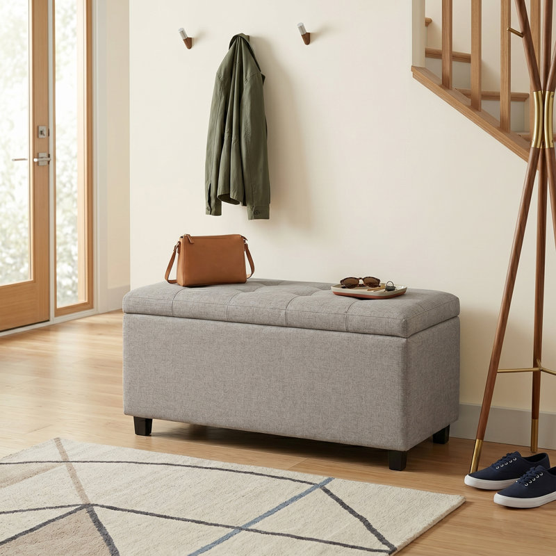 Banc repose-pieds avec rangement caché Cosmopolitan, Gris nuage