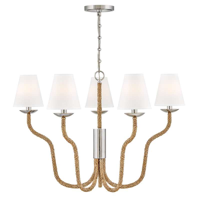 Lustre moyen Hinkley Harwich, 5 lumières, H 22,5 po x l 36 po x P 36 po