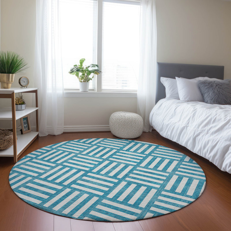 Tapis intérieur / extérieur Loreen avec envers antidérapant, Rond 8 pi