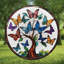 Papillons sur des panneaux de vitrail arbre de vie Suncatcher pour décor de fenêtre-129205938