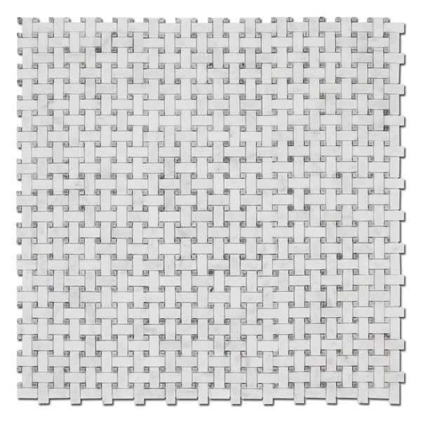 BASKET WEAVE IMPERIAL WHITE W/ GRAY HONED