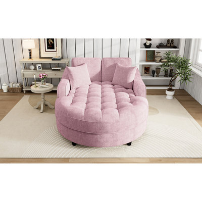 Chaise longue rose, siège, coussins amovibles, apparence élégante pour méridienne 55 po, siège rose et coussins amovibles