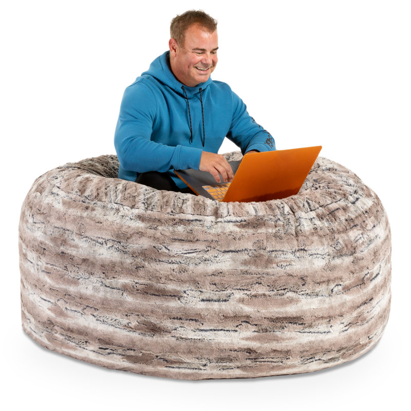 Fauteuil à billes Metro Sac pour 5 adultes - Fourrure de luxe, Fausse fourrure beige