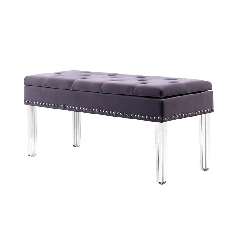Contemporary Chic Clear Acrylic Storage Bench, Purple