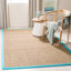Auckland Bamboo Natural/Turquoise Area Rug-1992292945