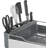 Large Capacity Full Size Rust Resistant Dish Rack With Angled Drain Board And Removable Flatware Caddy, Light Grey
