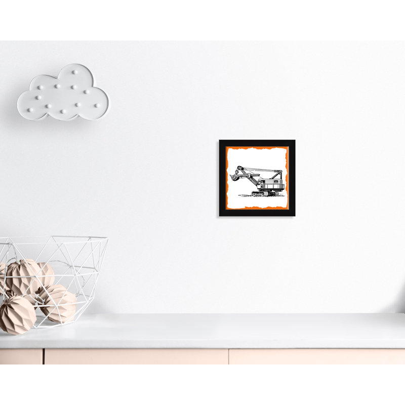 Avertissement 3 enfants, impression sur papier, H 14 po x l 14 po x P 0,63 po, Cadre noir