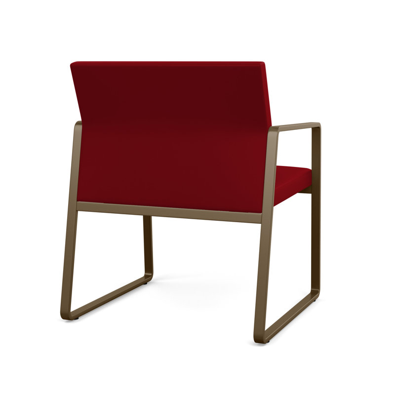 Chaise d'invité surdimensionnée Gansett, Bronze, Vinyle Patriot Plus Bordeaux