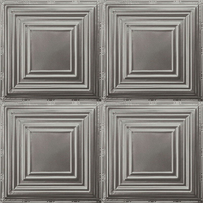 American Tin Ceilings Motif 2 pi x 2 pi (24 po x 24 po) panneaux muraux et tuiles cloutées de plafond - Carré embossé avec bordures profondes (couvre 20 pieds carrés)